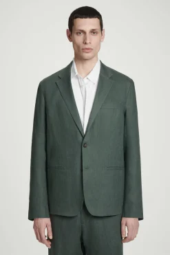 BLAZER DE LINO CON BOTONADURA SENCILLA*COS Discount