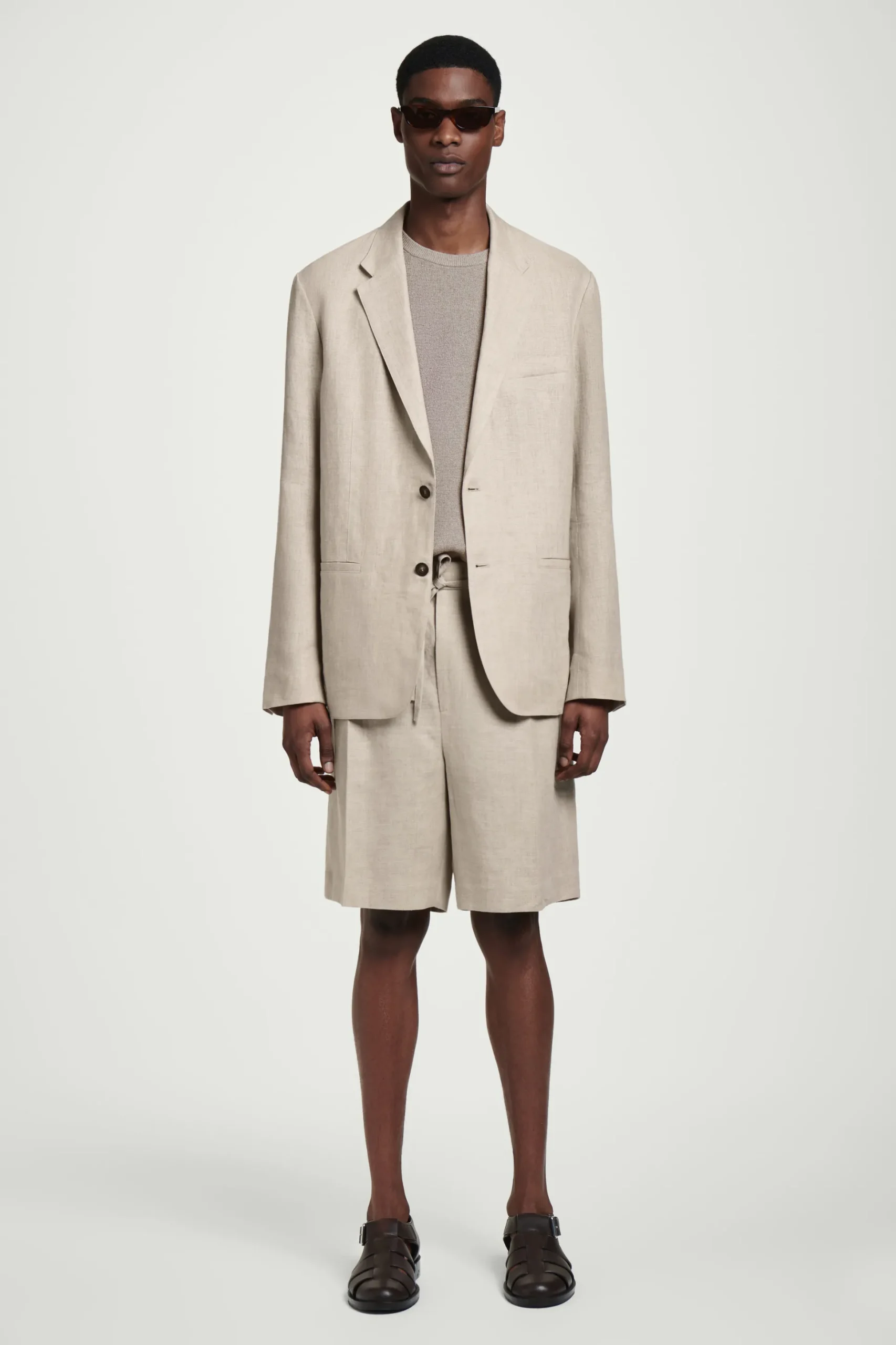 BLAZER DE LINO CON BOTONADURA SENCILLA*COS Fashion