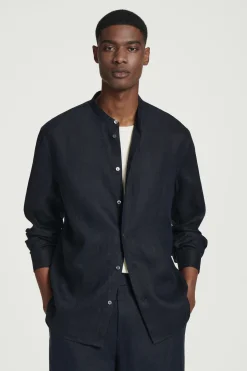 CAMISA DE LINO CON CUELLO MAO*COS Clearance