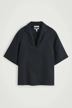 CAMISA DE LINO CON CUELLO ABIERTO*COS Hot