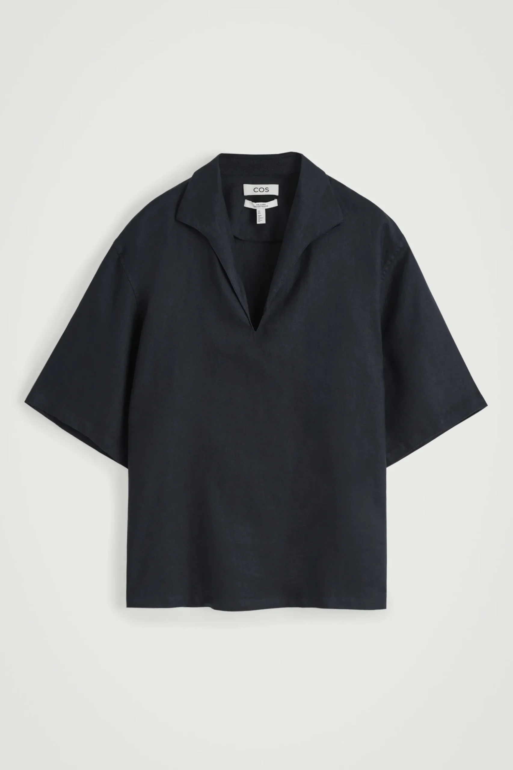 CAMISA DE LINO CON CUELLO ABIERTO*COS Hot