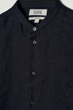 CAMISA DE LINO CON CUELLO MAO*COS Clearance