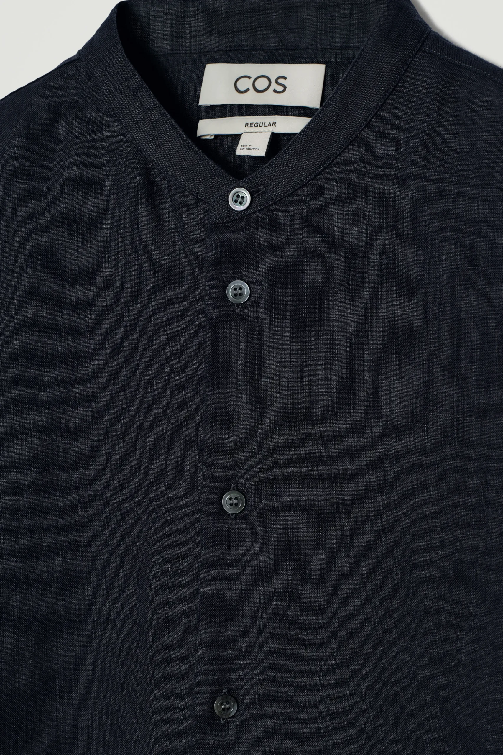CAMISA DE LINO CON CUELLO MAO*COS Clearance