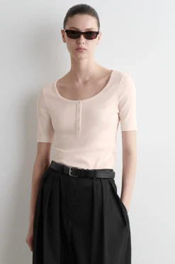 CAMISETA DE CANALÉ CON BOTONES*COS Clearance