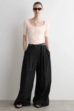 CAMISETA DE CANALÉ CON BOTONES*COS Clearance