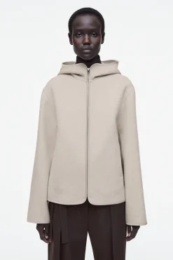 CHAQUETA DE LANA CON CAPUCHA DE DOBLE FAZ*COS New