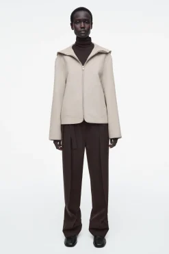 CHAQUETA DE LANA CON CAPUCHA DE DOBLE FAZ*COS New