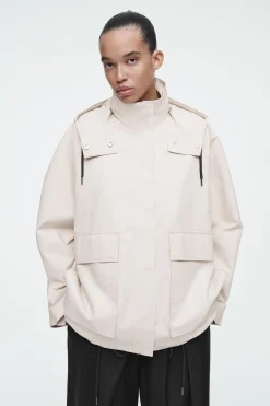 CHAQUETA FUNCIONAL DE ALGODÓN CON CAPUCHA*COS Fashion