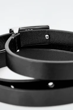 CINTURÓN FINO DE PIEL CON DETALLE DE BARRA*COS Fashion