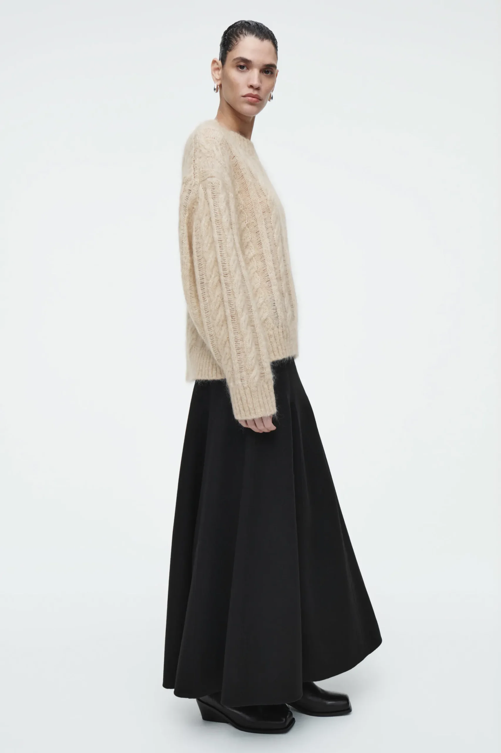 JERSEY DE MOHAIR EN PUNTO TRENZADO*COS Online