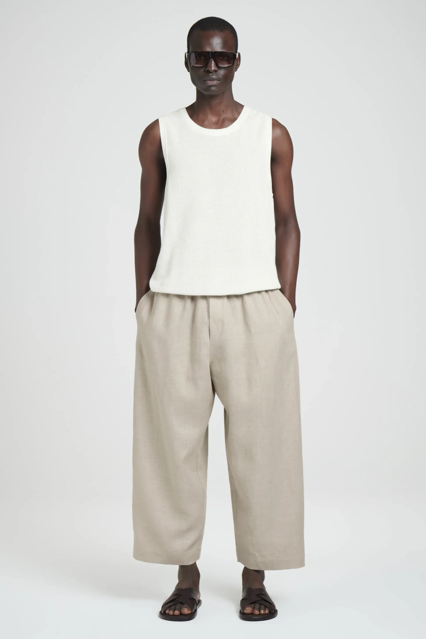 PANTALÓN ANCHO DE LINO CON CINTURA ELÁSTICA*COS Hot