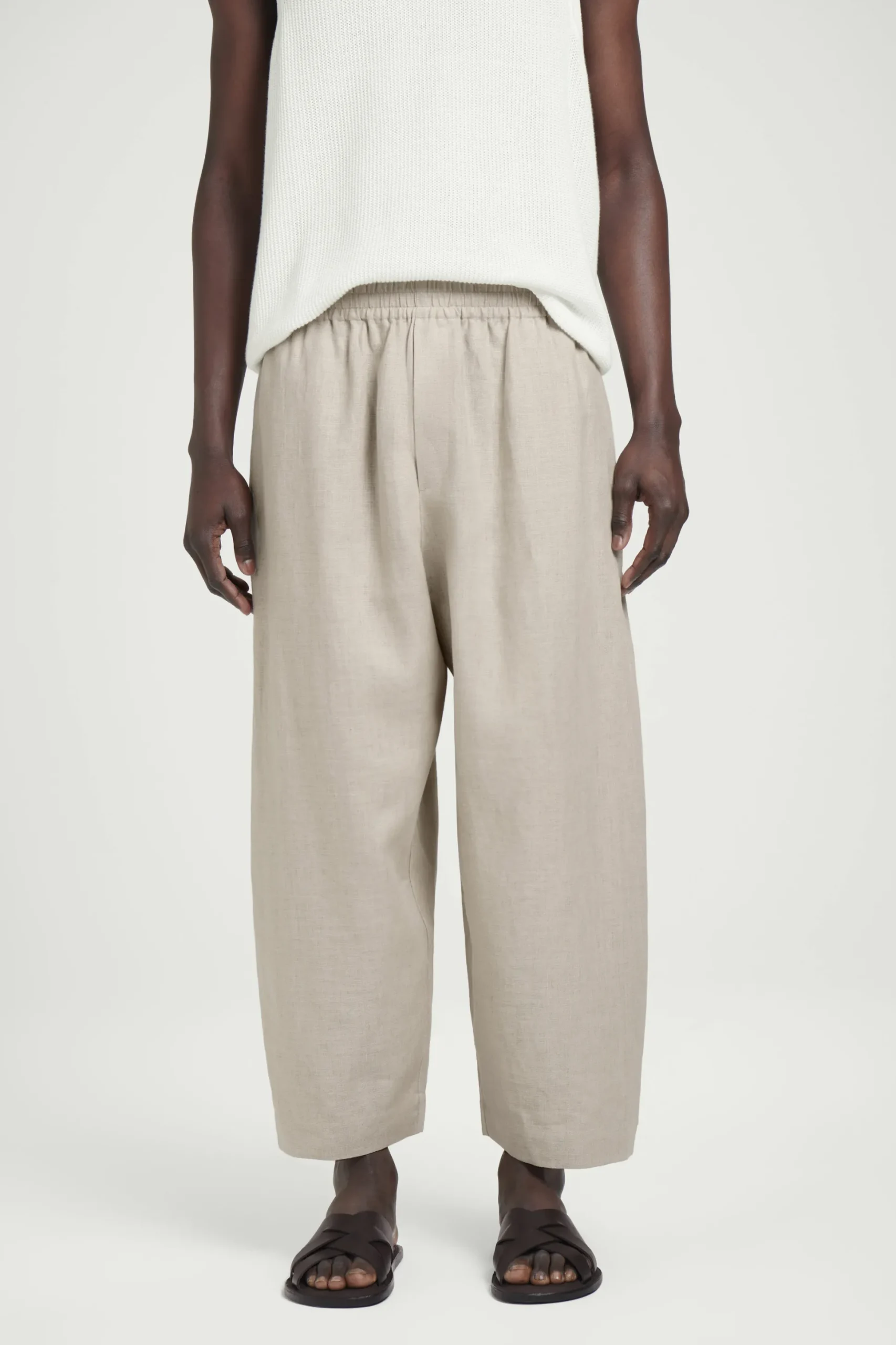 PANTALÓN ANCHO DE LINO CON CINTURA ELÁSTICA*COS Hot