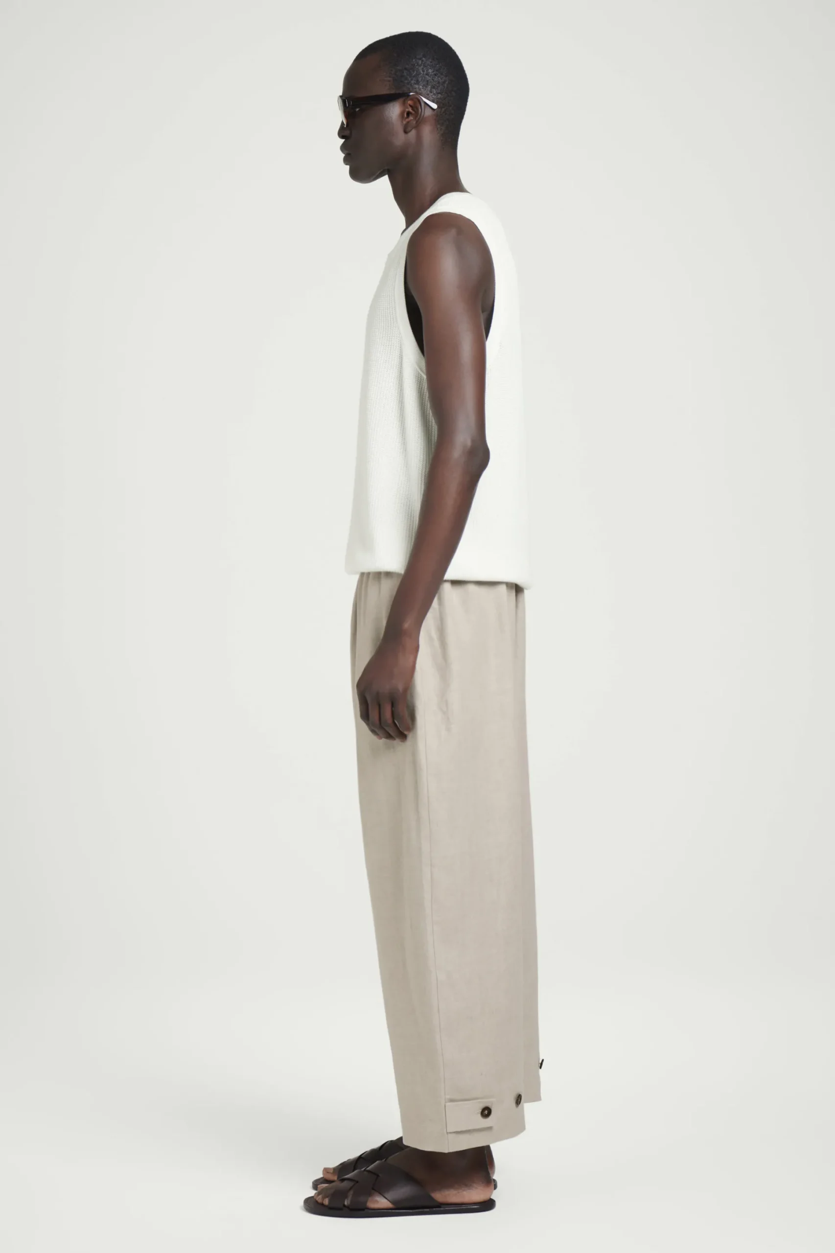 PANTALÓN ANCHO DE LINO CON CINTURA ELÁSTICA*COS Hot