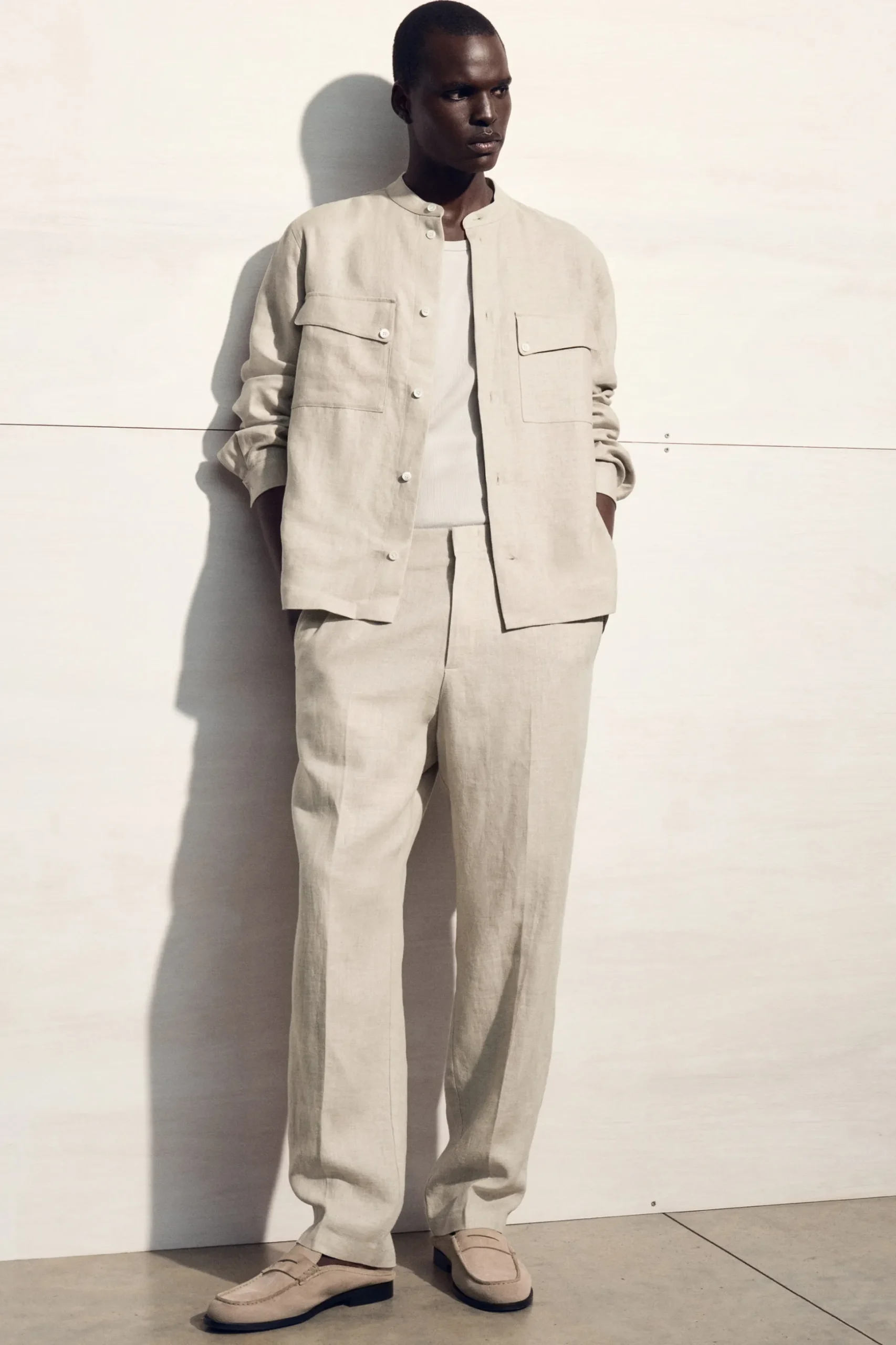 PANTALÓN ANCHO DE LINO CON CINTURA ELÁSTICA*COS Hot
