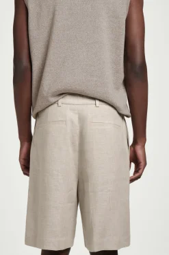 PANTALÓN CORTO DE LINO CON AJUSTE DE CORDÓN*COS Fashion