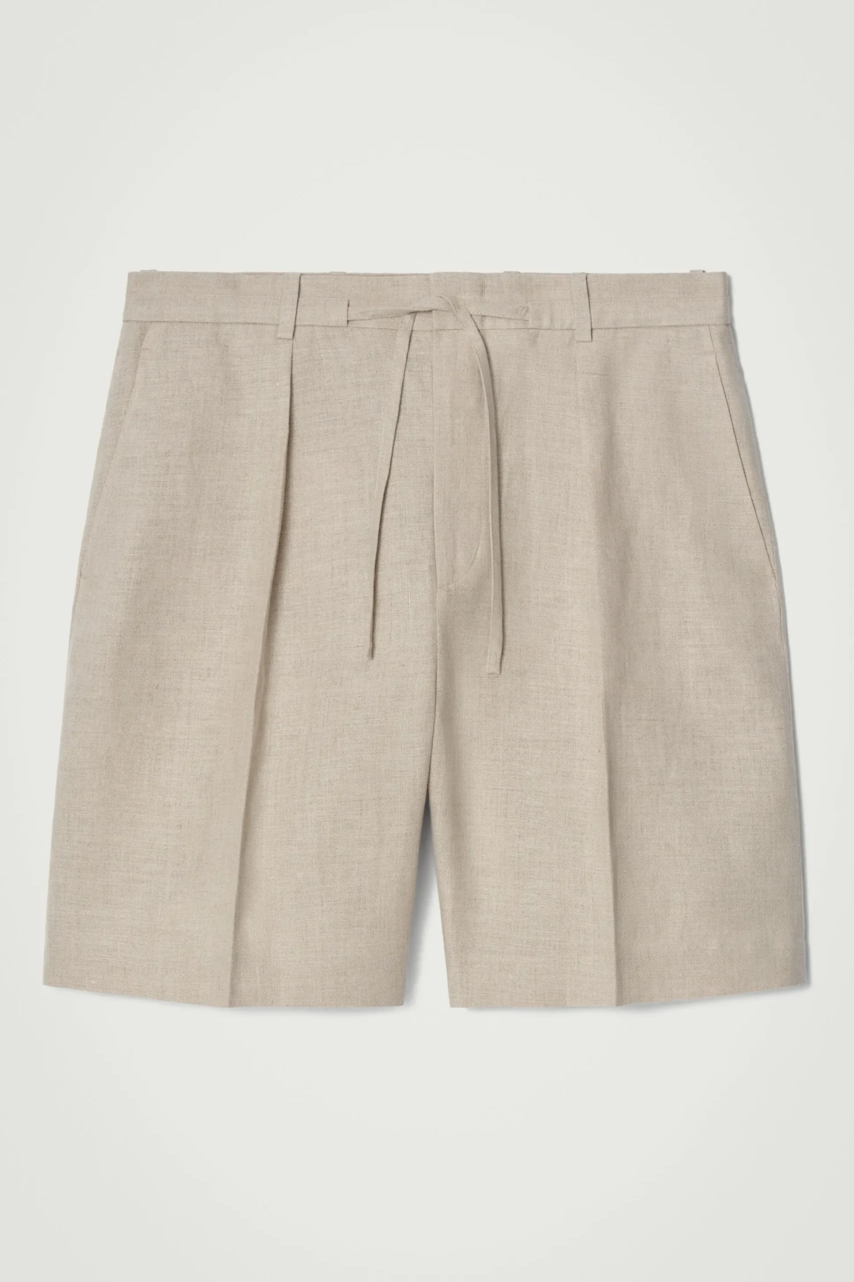 PANTALÓN CORTO DE LINO CON AJUSTE DE CORDÓN*COS Fashion