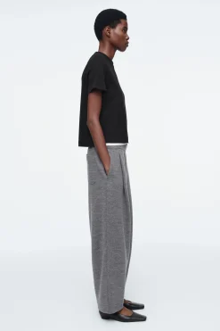 PANTALONES DE LANA HERVIDA BARREL FIT*COS New