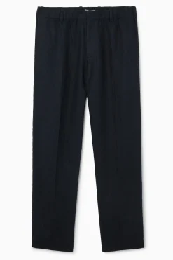 PANTALONES RECTOS DE LINO ELÁSTI*COS Clearance