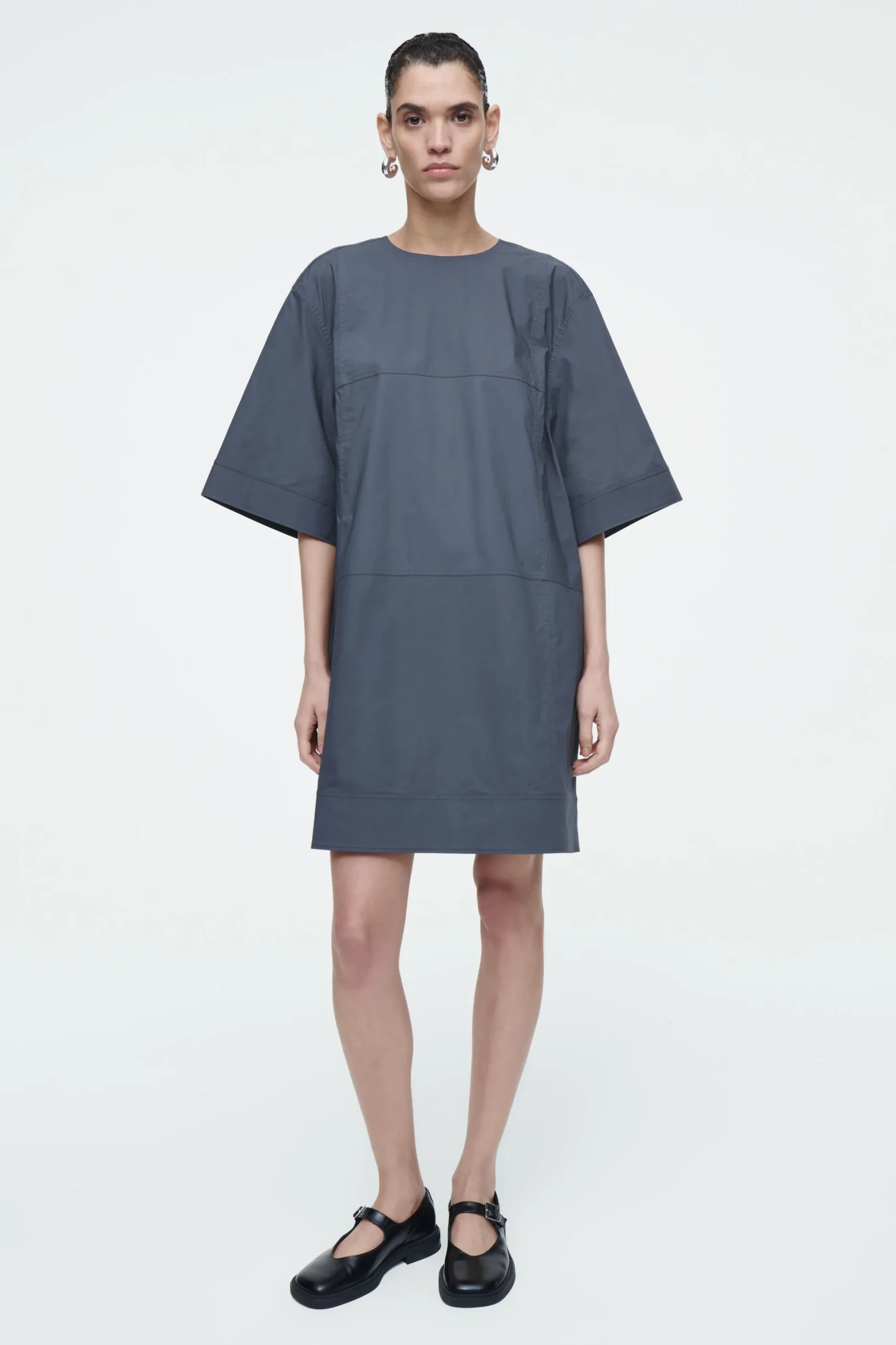 VESTIDO CAMISERO OVERSIZE DE POPELINA CON PANELES*COS Outlet