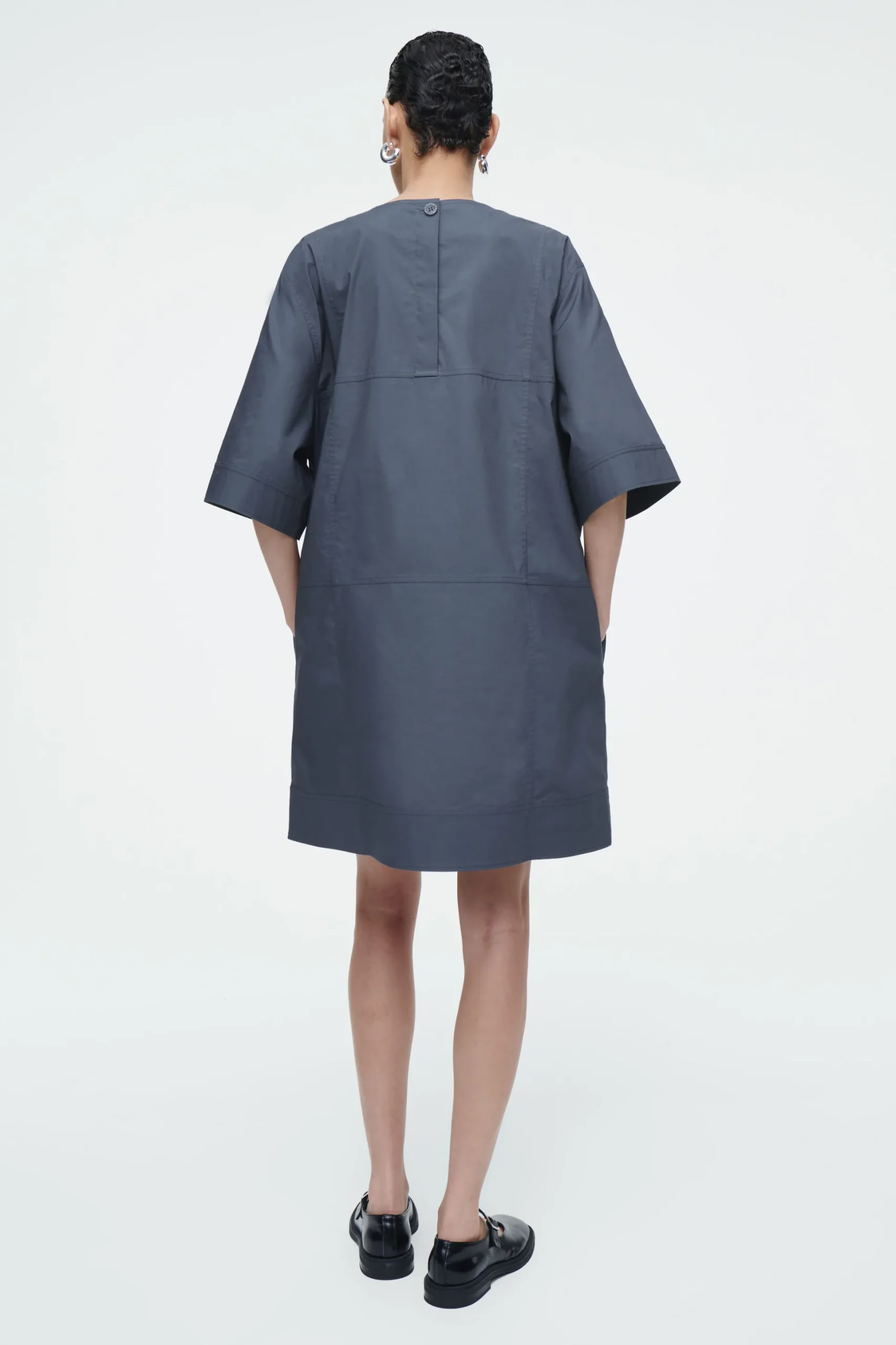 VESTIDO CAMISERO OVERSIZE DE POPELINA CON PANELES*COS Outlet