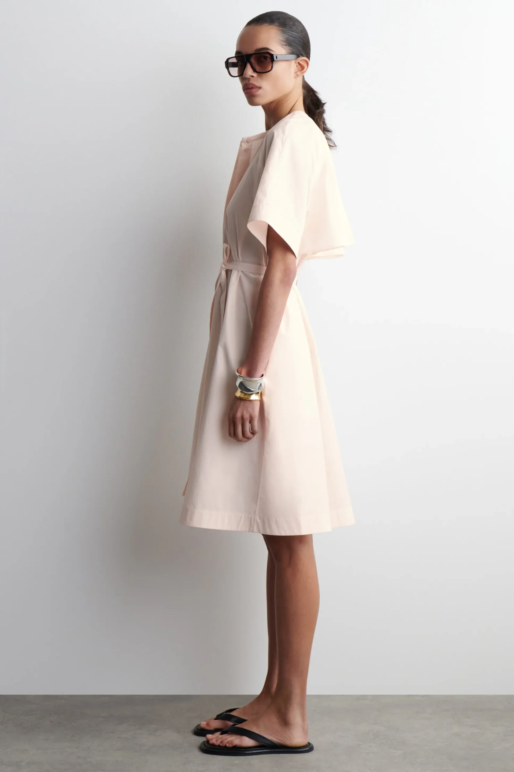 VESTIDO MIDI DE ALGODÓN CON MANGAS RAGLÁN*COS Hot