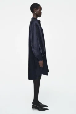 VESTIDO MIDI DE SATÉN CON DETALLE PLISADO*COS Clearance