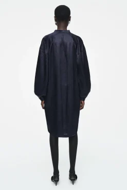 VESTIDO MIDI DE SATÉN CON DETALLE PLISADO*COS Clearance